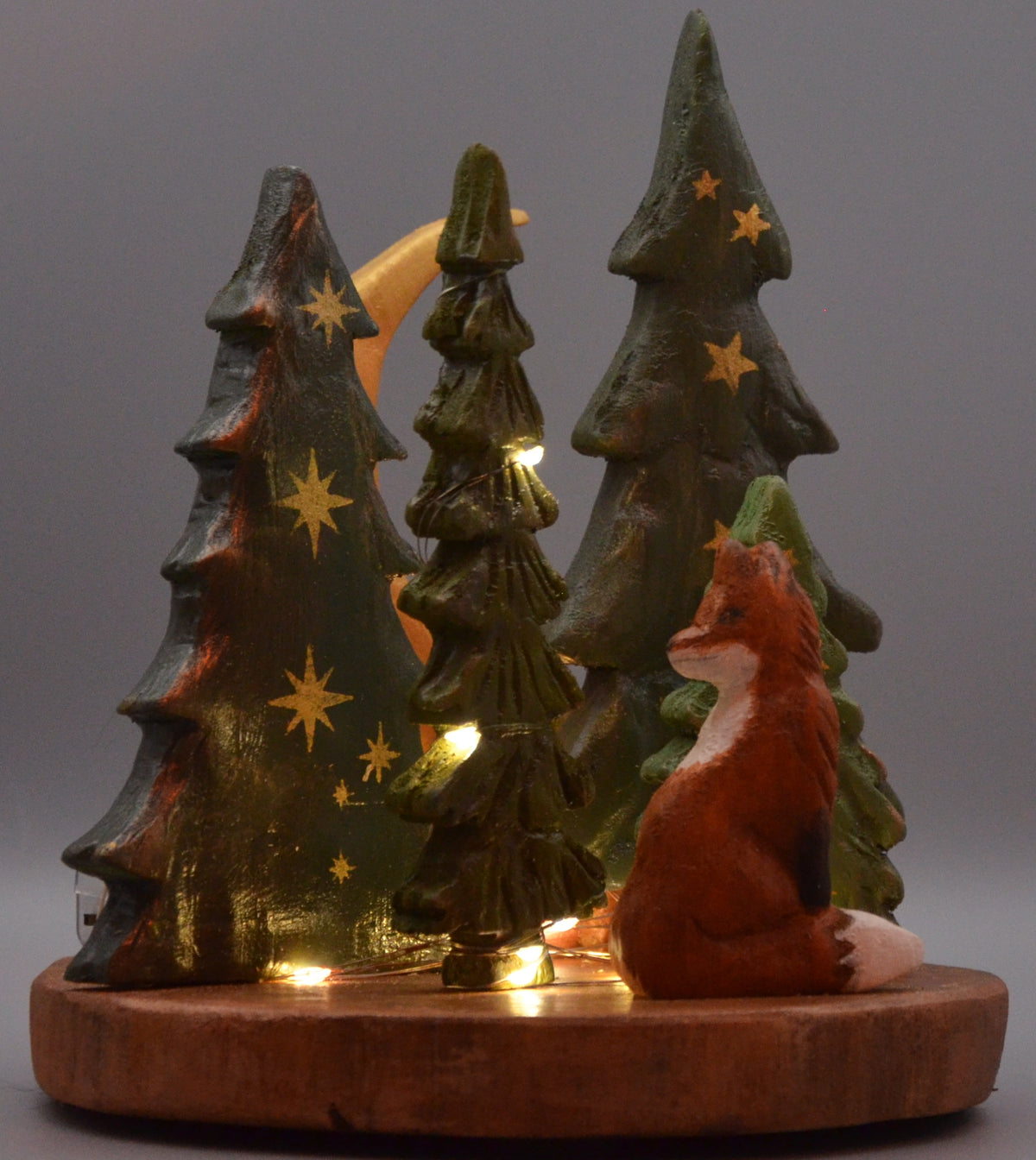 Le renard de la forêt et la lune – Décoration lumineuse LED