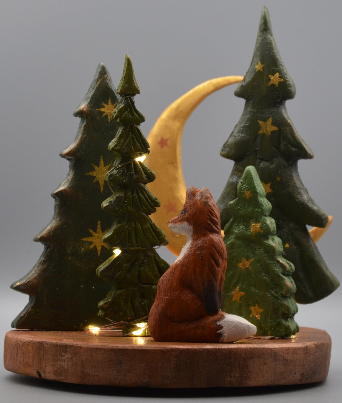 Le renard de la forêt et la lune – Décoration lumineuse LED