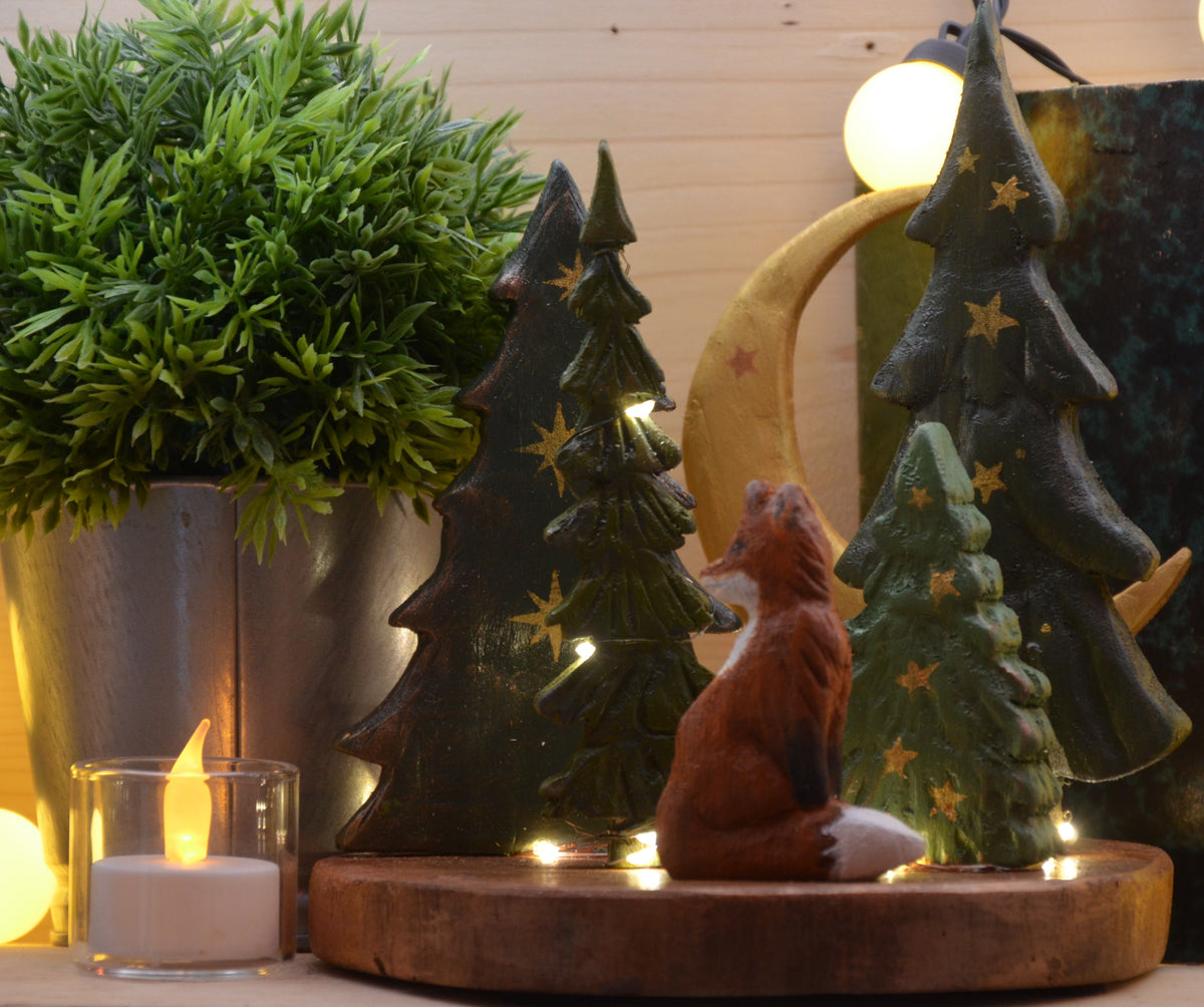 Le renard de la forêt et la lune – Décoration lumineuse LED
